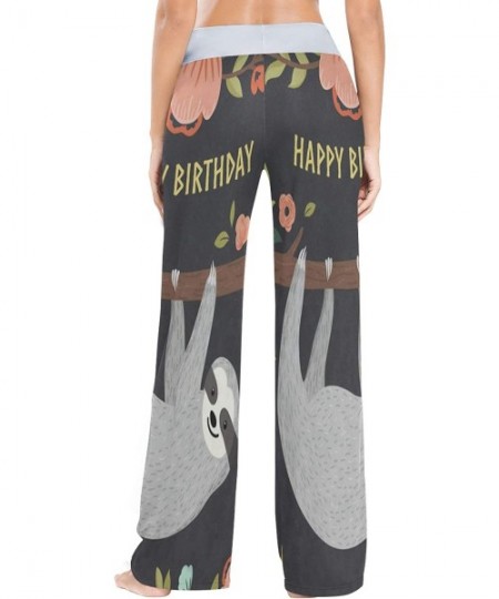 Bottoms Womens Pajama Lounge Pants Sloth Happy Birthday Wide Leg Casual Palazzo Pj Sleep Pants Girls - 3d Print 1 - CV19C9QZQIM
