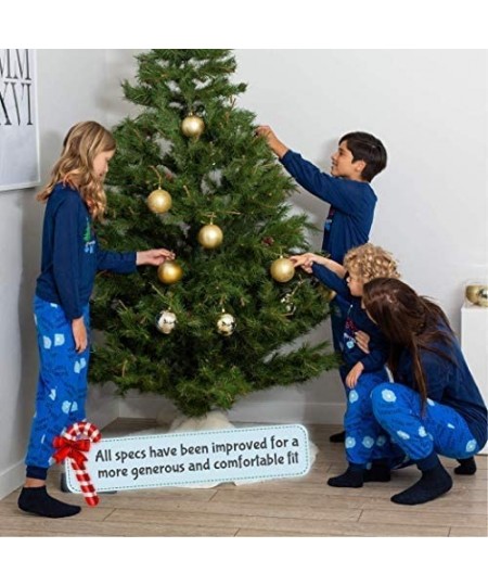 Sleep Sets Matching Set Family Christmas Holiday Pajamas + Slipper Socks - Happy Holiday -Blue Toddler - CM18S5D5I09