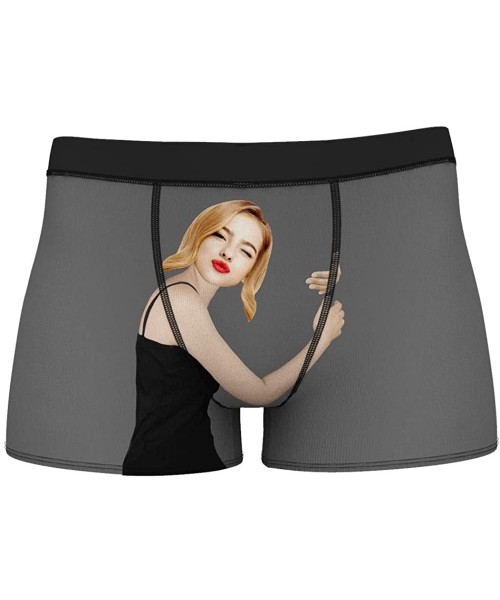 Boxers Custom Mens Boxer Briefs Wife's Face on Body Novelty Boxer Shorts Underpants Funny Photo for Boyfriend Husband - Grey ...