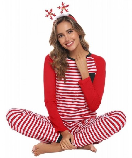Sets Matching Family Christmas Cotton Striped Pajamas Set Sleepwear PJS Set for Women/Men/Boys/Girls - Red-mom - CR18A74CIZ3