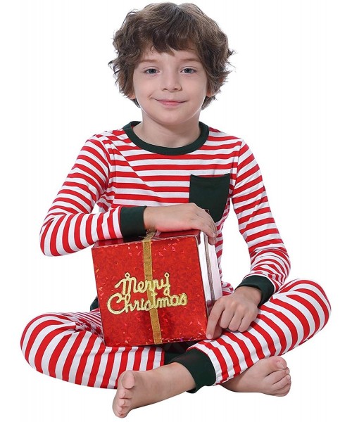 Sets Matching Family Christmas Cotton Striped Pajamas Set Sleepwear PJS Set for Women/Men/Boys/Girls - Red-mom - CR18A74CIZ3