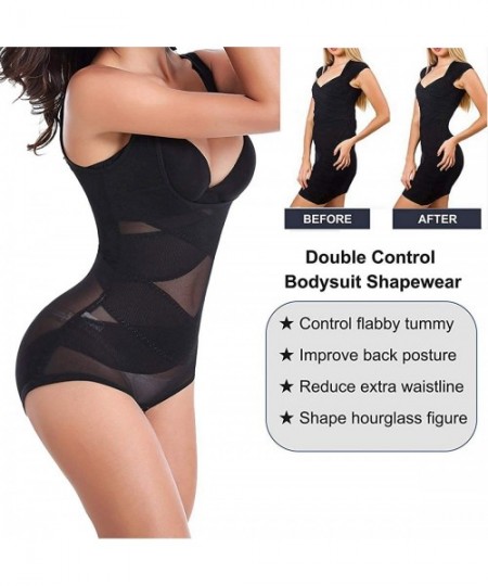 Shapewear Women's Seamless Firm Control Shapewear Open Bust Bodysuit Body Shaper - Black - C717Z3QN33U