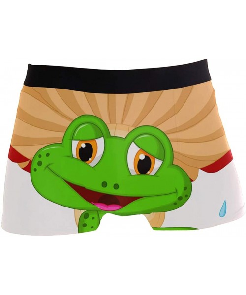 Boxer Briefs Mens Underwear Cartoon Frog and Mushroom Boxer Briefs Soft Shorts - CN18T8SLGO0