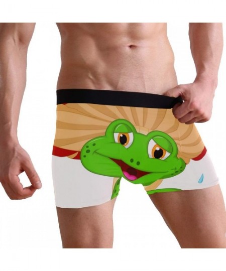 Boxer Briefs Mens Underwear Cartoon Frog and Mushroom Boxer Briefs Soft Shorts - CN18T8SLGO0