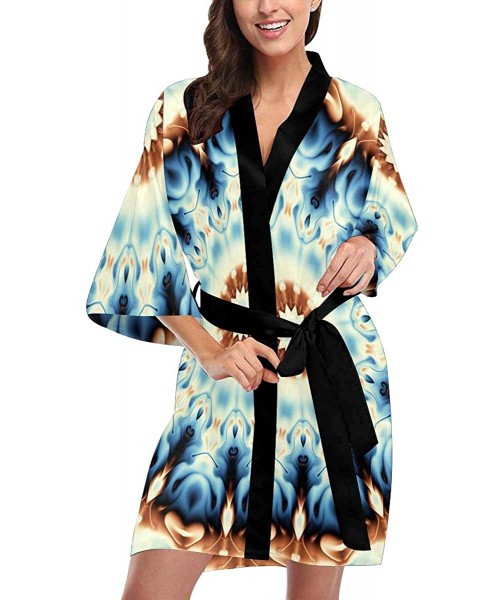 Robes Custom Abstract Tribal Aztec Women Kimono Robes Beach Cover Up for Parties Wedding (XS-2XL) - Multi 5 - C418YUGQRC8