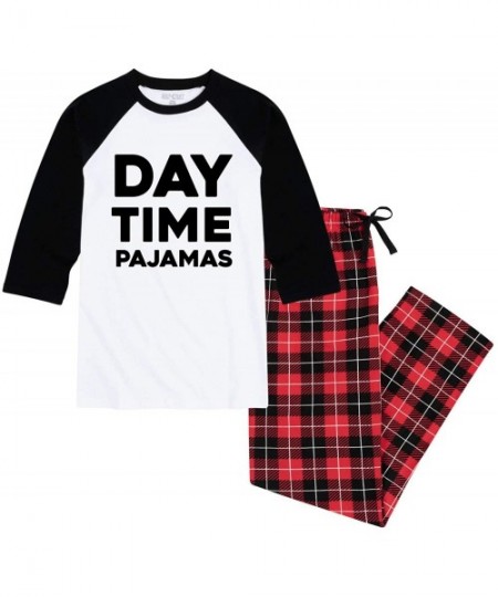 Sleep Sets Day Time Pajamas - Men's Pajama Set - White/Black|red Buffalo Plaid - CX197RORO8N