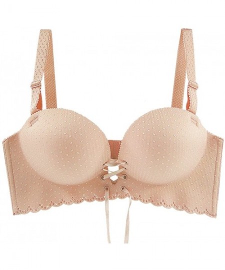 Bras Nice Pattern Smooth Wire Free Bandage Super Push-up Lingerie Bra - Nude - CK12NBZ3QCT