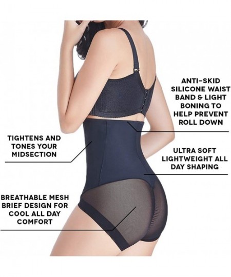 Shapewear Womens Shapewear Tummy Control Briefs Ambitious High-Waist Panty - Black - CB18SH3WM77