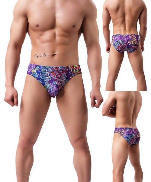Bikinis Men's Sexy Bikini Briefs Low Rise 3D Print Underwear - Color-5pack - CW18GXQUAIU