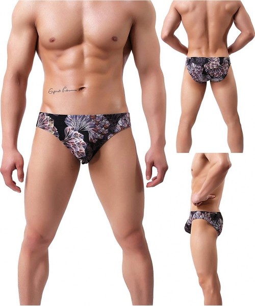Bikinis Men's Sexy Bikini Briefs Low Rise 3D Print Underwear - Color-5pack - CW18GXQUAIU