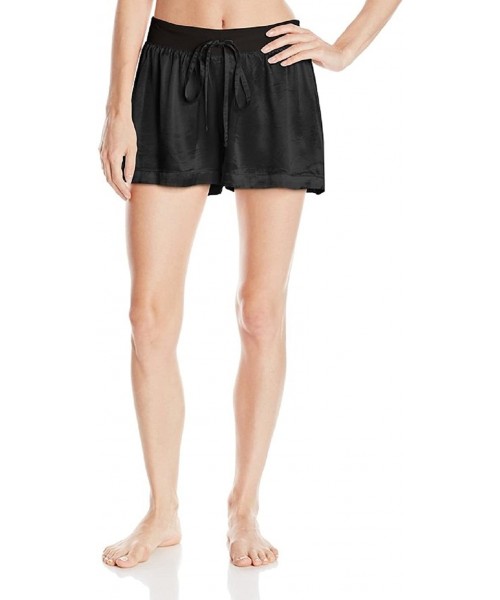 Bottoms Women's Mikel Satin Boxer Short with Draw String - PJSB5 (Small- Black) - C212B0E4WFP