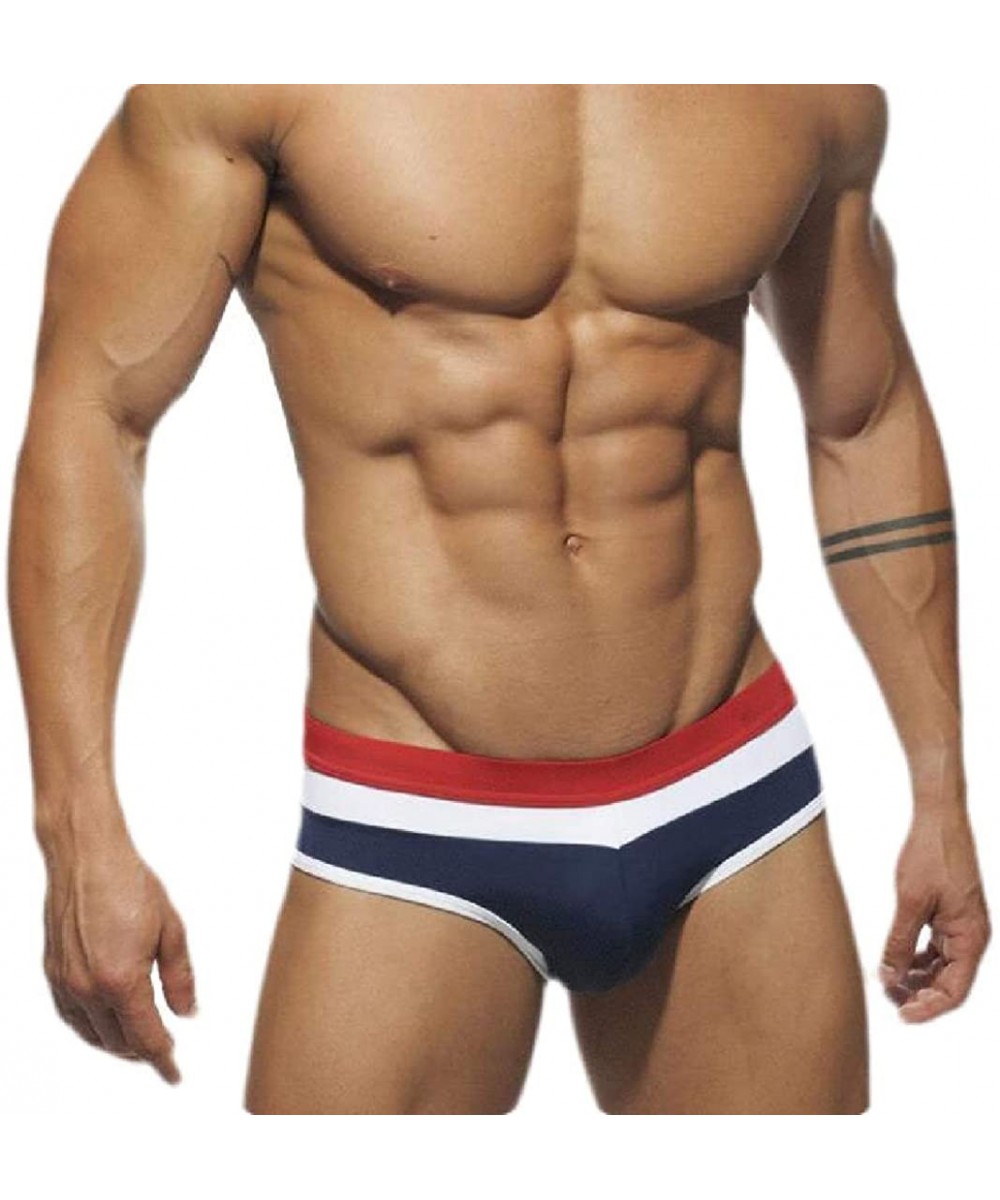 Briefs Mens Low Waist Underwear Bikini Beach Print Swimwear Trunks Briefs - 4 - CS18U52Q8WX
