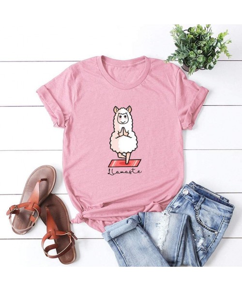Nightgowns & Sleepshirts Easter Women Lady Letter Printed Short Sleeve T-Shirt Casual Loose Top Tunics - A2-pink - CB196H2TCEO