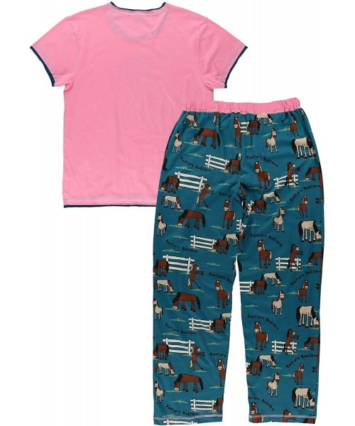 Sets Women's Pajama Set- Short Sleeves with Cute Prints- Relaxed Fit - Pasture Bedtime Pajama Set - CS18GN0L2CE
