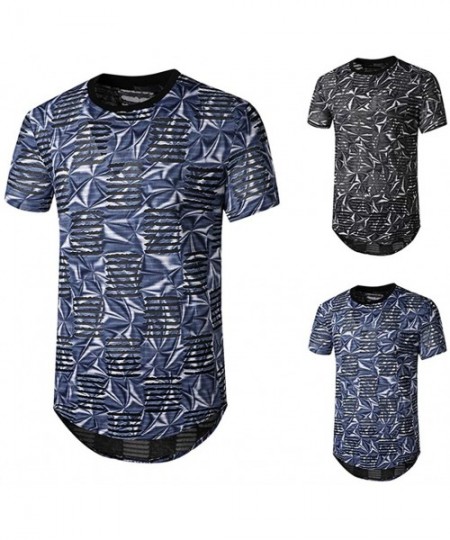 Thermal Underwear Mens Funny Printed T-Shirts- Casual Short Sleeve Crewneck Tees Summer Breatheable Tops - Navy - CZ19CH4ASNK