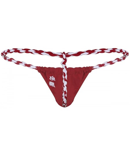 G-Strings & Thongs Men's Soft Cotton Bulge Pouch Bikini Sumo Wrestling G-String Thongs Underwear T-Back - Red - CE19D8R0XXD