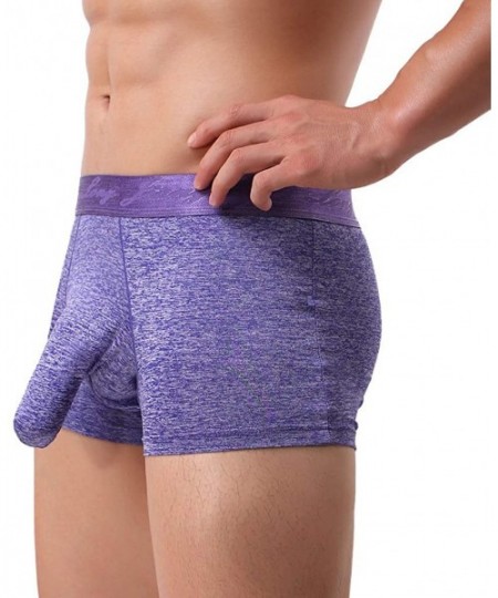 Boxer Briefs Mens Sexy Underwear Soft Hip Boxer Brief Knickers Breathable Lightweight Comfort Shorts Underpants - Z01-purple ...