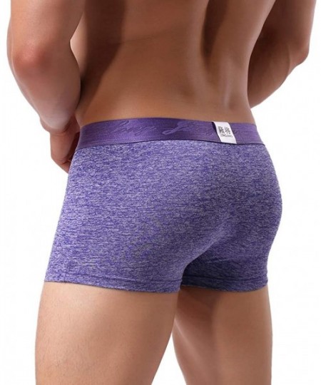 Boxer Briefs Mens Sexy Underwear Soft Hip Boxer Brief Knickers Breathable Lightweight Comfort Shorts Underpants - Z01-purple ...