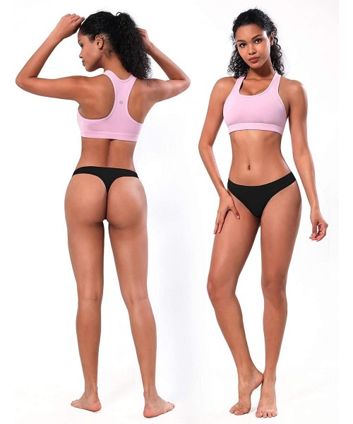 Panties Sport Thongs Panties Women Low Rise Sexy G-String No Show Bonded Breathable Underwear (6 Pack&3 Pack&1 Pack) - 6 Pack...