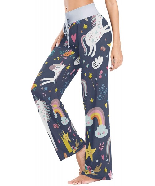 Bottoms Women's Comfy Stretch Watercolor Fish Scales Drawstring Wide Leg Pajama Pants Lounge Pants - Color 3 - C6197W98T60