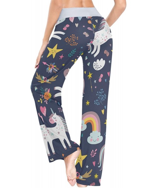Bottoms Women's Comfy Stretch Watercolor Fish Scales Drawstring Wide Leg Pajama Pants Lounge Pants - Color 3 - C6197W98T60