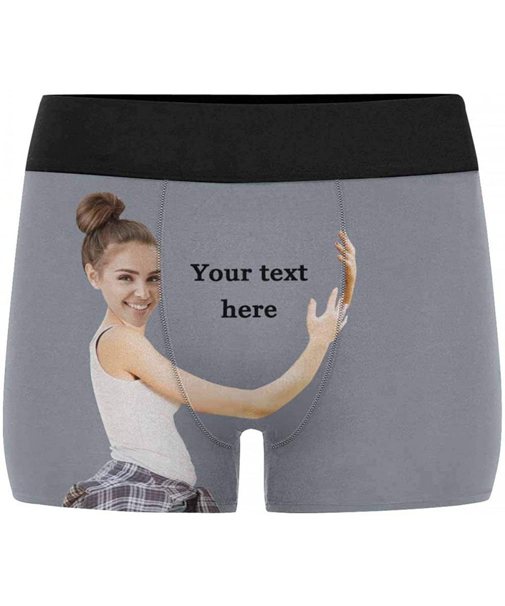 Boxer Briefs Custom Face Boxers Girlfriend Hug and Text White Personalized Face Briefs Underwear for Men - Multi 7 - CK18XUDHHT3