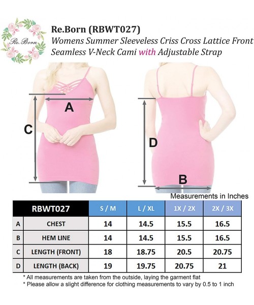 Camisoles & Tanks Womens Criss Cross Lattice V-Neck Seamless Cami with Adjustable Strap Cami Camisole Tops Multi Pack [S-3XL]...