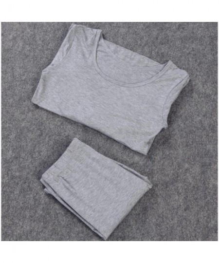 Thermal Underwear Women's Crewneck Long Johns Ultra Thin Modal Thermal Underwear Top & Bottom Set - 1 Set Grey - CO124D0TDGL
