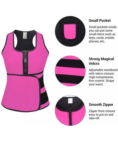 Shapewear Women's Neoprene Waist Trainer Tank Top Sweat Sauna Vest Weight Loss with Zipper and Adjustable Waist Trimmer Belt ...