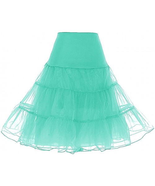 Slips Women's Vintage Rockabilly Petticoat Skirt Tutu 1950s Underskirt - Mint - CB189TR8X62