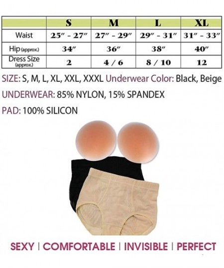 Shapewear Butt Pads Fake Butt Silicone Buttocks Shaper Panty with Smooth Control Instant Lift and Shape LARGE BLACK - CY114PK...