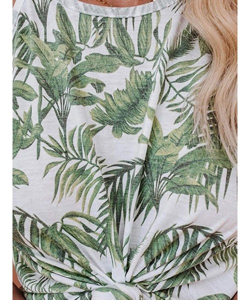 Sets Women's 2 Pieces Short Pajama Sets Tie Dye Loungewear Nightwear Printed Sleepwear - 1-green Leaf - CG198DUDMRT