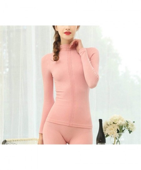 Thermal Underwear Women's Thermal Underwear Set Sweet Lace Women Winter Cotton Thermal Clothing - Red - C7193URIU6C