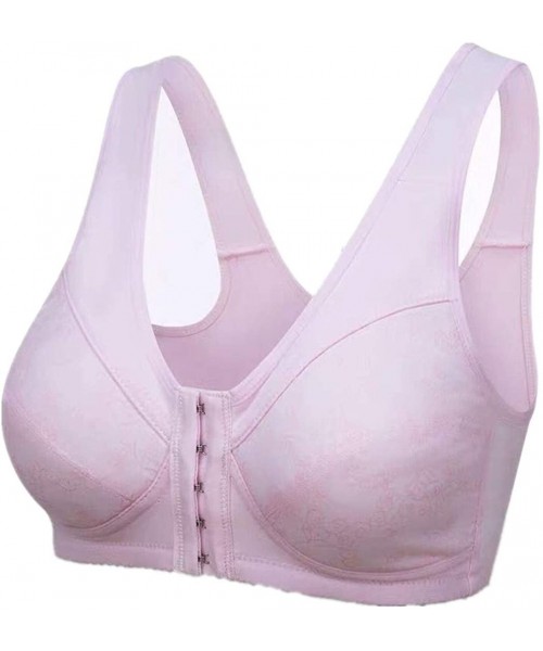 Bras Everyday Bras - Women's Post Surgery Sports Bra Front Closure Comfort Wireless with Beautiful Texcture Thin Padded - Pin...