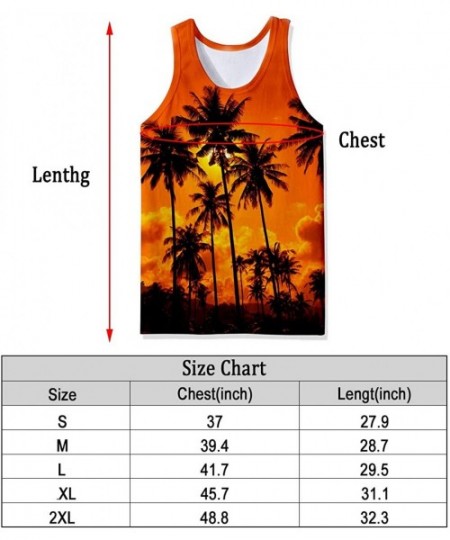 Undershirts Men's All Over Print Funny Tank Tops Breathable Summer Casual Sleeveless Beach Graphic Tee/Swimming Trunks - Coco...