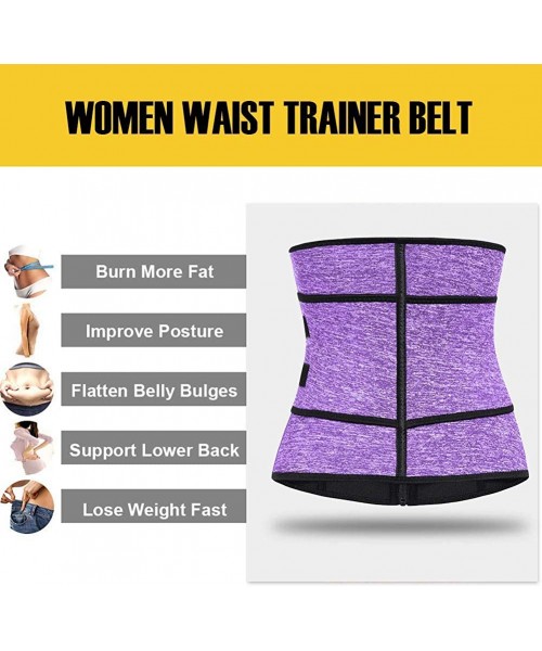 Shapewear Women's Waist Trainer Corset Trimmer Belt Sports Girdle Weight Loss Slimming Bodysuit with Zipper - Snow Purple-118...