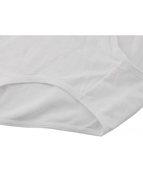 Panties Women's Mid Waist Stretch Cotton Soft Underwear Bikini Briefs Panties - White 3 Pack - CO196SDA4YH