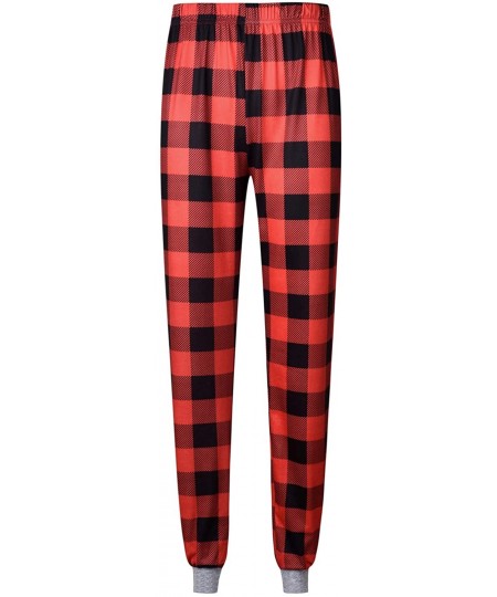Nightgowns & Sleepshirts Matching Family Christmas Deer Pajamas Set- PJ's with Printed Tee and Plaid Pants Loungewear Set Sle...
