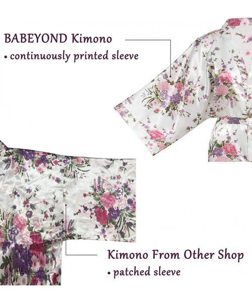 Robes Long Print Kimono Robe Blouse Kimono Cover Up Loose Cardigan Top Outwear - Rose Red - CG187R292EN