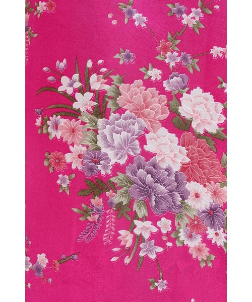 Robes Long Print Kimono Robe Blouse Kimono Cover Up Loose Cardigan Top Outwear - Rose Red - CG187R292EN