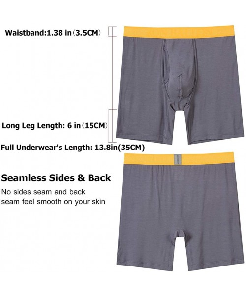 Boxer Briefs Mens Comfortabel Soft Underwear- Boxer Briefs for Men in 3 Pack 4 Pack M~3XL - Grey 4-pack - CA18LTAI7Y0