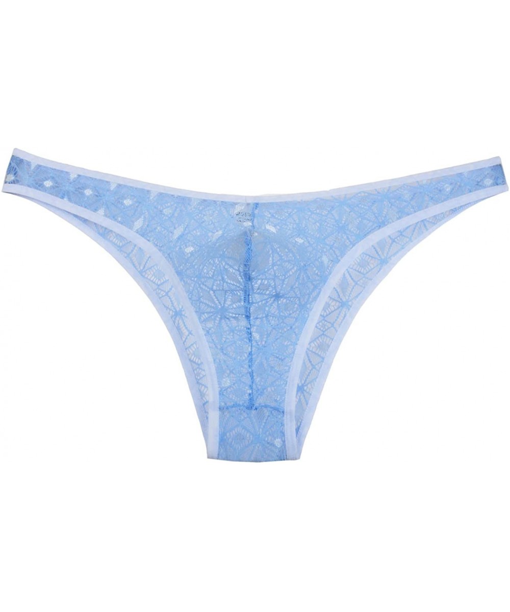 Men's Lace Briefs Bikini Rhombic Holes Underwear Hollow Male Briefs ...