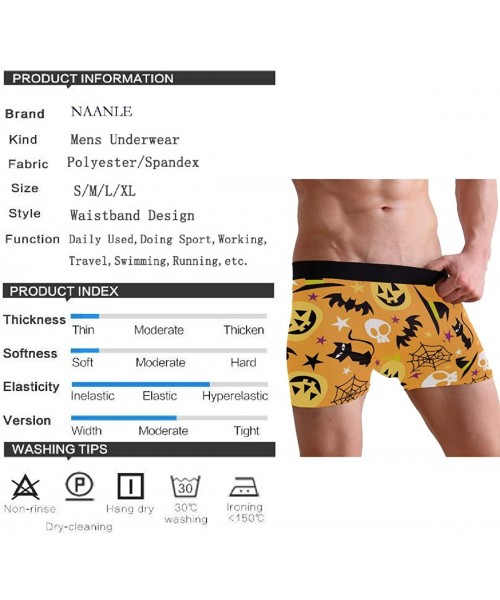Boxer Briefs Man's Funny Pattern Waistband Boxer Brief Stretch Swimming Trunk - Halloween - CY18Q4IO6QW