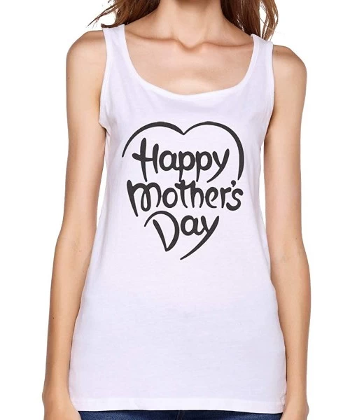 Camisoles & Tanks Happy Mother's Day Women's Sports Vest Shirts - White - C9197H8LW30