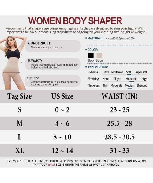 Shapewear Women's Shapewear Thigh Slimmers Comfortable Tummy Control Shaper Shorts Seamless Butt Lifter - Beige ( Thigh Sexy ...