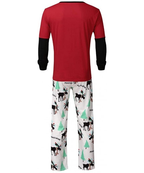 Sleep Sets Xmas Family Matching Clothes Man Daddy Cartoon Printed Long Sleeve Tops Striped Pants Pajamas Homewear - Kids-red ...