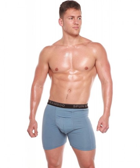 Boxer Briefs Men's Boxer Briefs Underwear - Soft- Comfortable- Breathable- Moisture Wicking Boxers for Men - Steel Blue - CZ1...