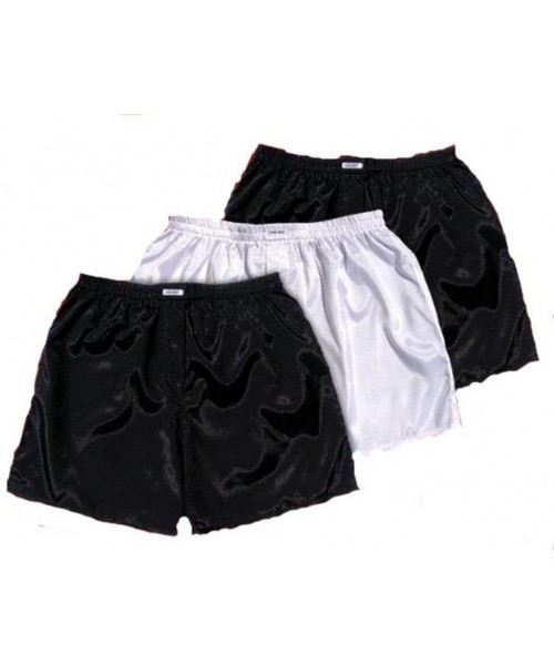 Boxers Black- White- Black Thai Silk Boxer Shorts Men Sleepwear Pack of 3 - CZ11EL9YG03