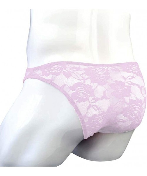 G-Strings & Thongs Men Sexy Full Lace Panties Underwear Fashion Sexy Lingerie G-String Thong Butt-Flaunting Undie Bikini - Pi...