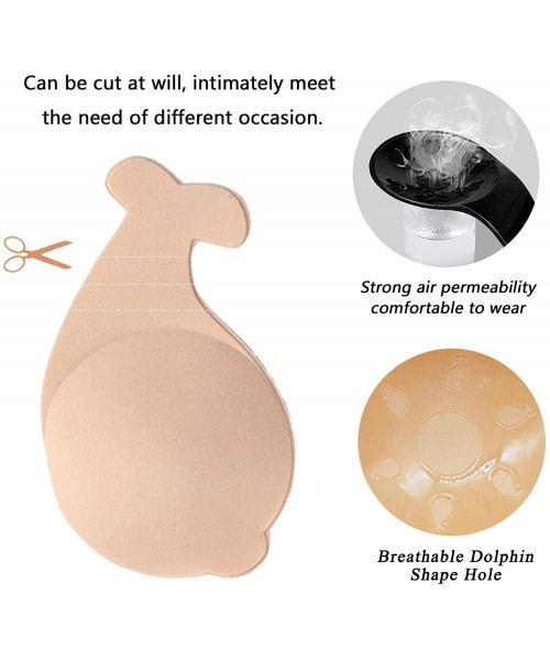 Bras Invisible Adhesive Bra Breast Lift Tape Reusable Breast Pasties Nippleless Covers Rabbit Ear A-E - Dolphin Black & Beige...